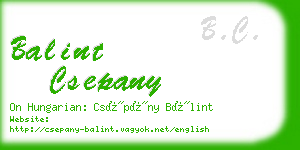 balint csepany business card